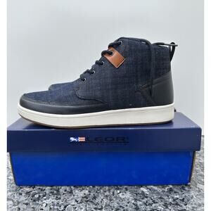 LEOR DAWSON- MENS CASUAL LACE UP NAVY SHOES SIZE 9